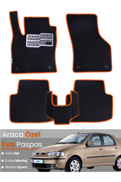 Guerrino Fi̇at Albea (2002-2005) Compatible Eva Floor Mat Full Set – Vehicle-...