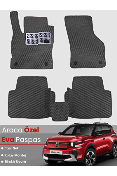 stiloto CİTROEN C3 AİRCROSS (2017-2025) Uyumlu EVA Paspas Tam Set–Araca Özel,...