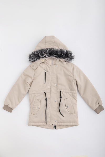 Moda Işıltı Kanvas Kumaş Bel Büzgülü Kapüşon Detay İç Kısmı Polar Astar Kalın...