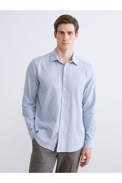 LC Waikiki Rmz Gi̇yi̇m Farkiyla Slim Fit Long Sleeve Men's Shirt