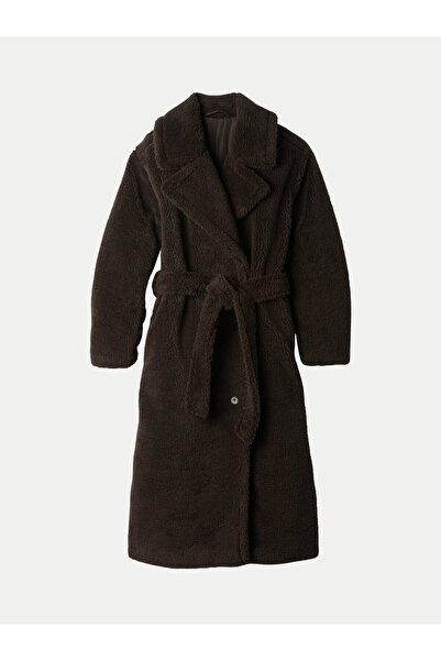 GAP Γυναικείο Παλτό από Δέρμα Προβάτων 500901-00 Καφέ