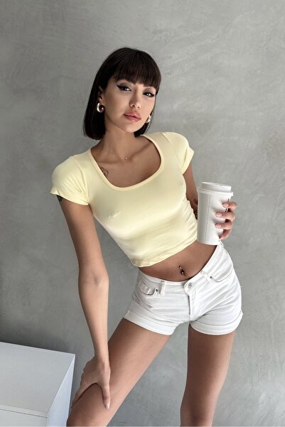 New Now Modal Fabric Oval Collar Half Sleeve Body