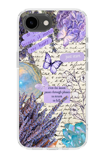 moonset Iphone 16E Uyumlu Just Start Tasarımlı Baskılı Şeffaf Telefon Kılıfı