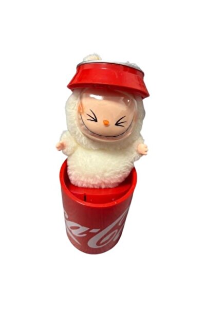 OEM Figurină de pluș LaBubu în cutie Coca-Cola, moale și pufoasă, albă, 25 cm