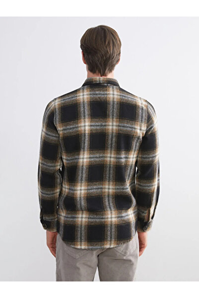 LC Waikiki LCWAIKIKI Classic Sari Regular Fit Ekose Gabardin Erkek Oduncu Gömlek