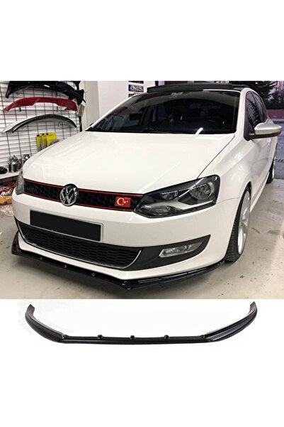 AkmTuning Vw Polo Mk5 Ön Lip Parlak Siyah Plastik Ön Ek Karlık 2009 - 2017