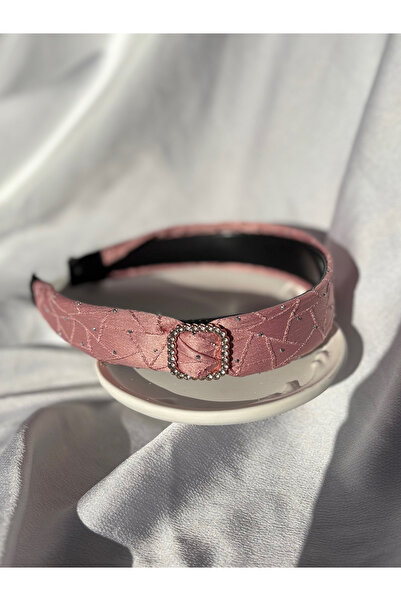 lesuvera إكسسوار شعر أنيق من قماش الساتان مع مشبك بلون وردي باهت