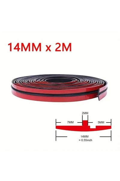 Choice Black width 14mmL2m 1pc T-Shape Car Sealing Strip - Premium Noise Redu...