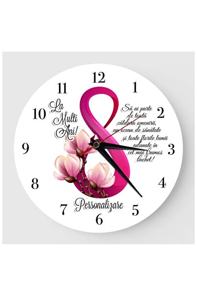 CrisPrint Ceas personalizat din MDF-20 cm 8 Martie
