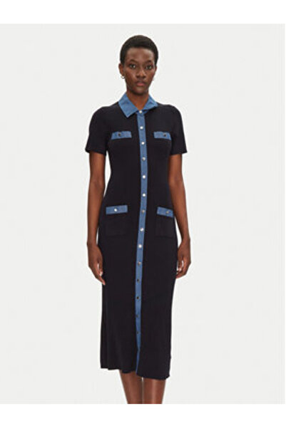 Morgan Γυναικείο Πλεκτό Φόρεμα 241-RMSISSI Μπλε Σκούρο Μπλε