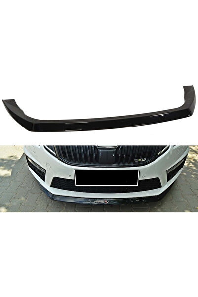 AkmTuning Skoda Octavia Mk3 VRS Ön Lip Parlak Siyah Plastik Ön Ek Karlık 2013 2014 2015 2016 2017