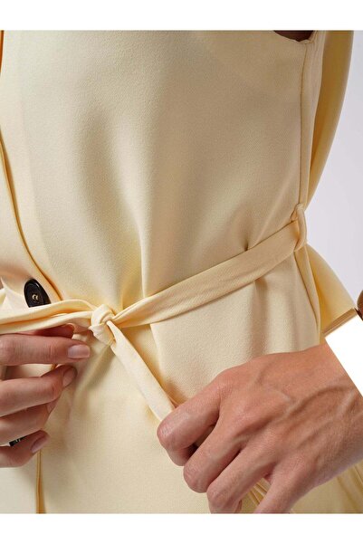 Maxi modena Belted Woven Yellow Vest - L