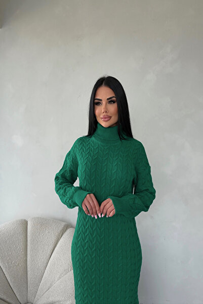 kamacibutik Pletené šaty s rolákem