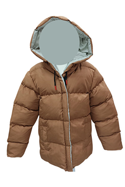 İrem Çocuk Giyim Girl'S/Boy's Hooded Brown Color Coat with Fixed Inner Lining...