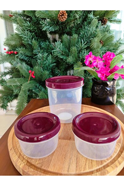 Madame Coco Dieppe Plum 3-Piece Snack Container - 10.2 X 10.2 X 11.3 cm