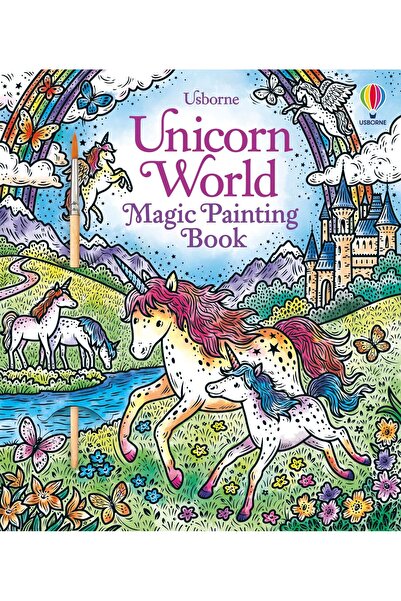 Usborne Publishing Carte pictura cu apa - Unicorn World Magic Painting Book, ...