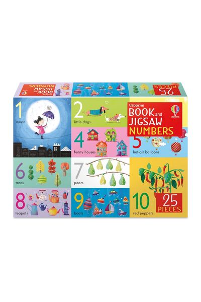 Usborne Publishing Set puzzle si carte - Carte și puzzle cu numere, Usborne