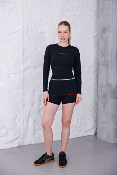 MOSRANİC Kadın Siyah Tişört Şort Takım MSC053