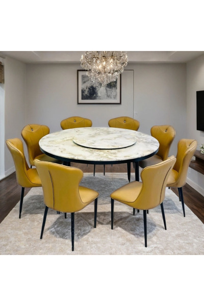 Tasamem Dafia طاولة طعام مع 8 كراسي