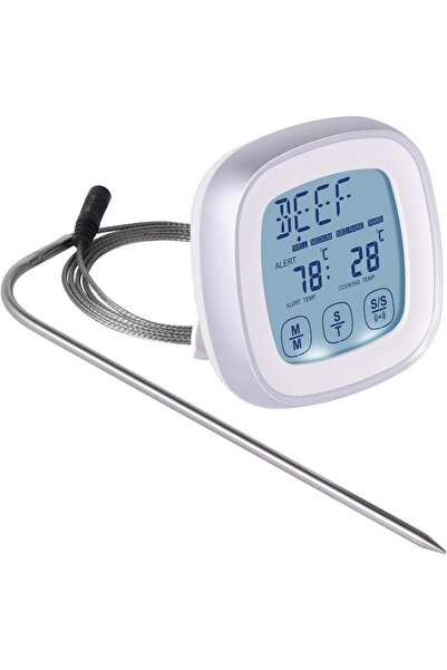 Hope مقياس حرارة اللحوم الرقمي بشاشة تعمل باللمس مع تنبيه مؤقت ومسبار مناسب ل...