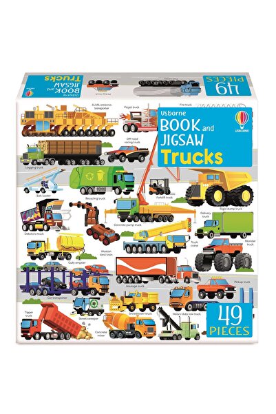 Usborne Publishing Комплект пъзел и книга - Камиони за книги и джигита Usborn...