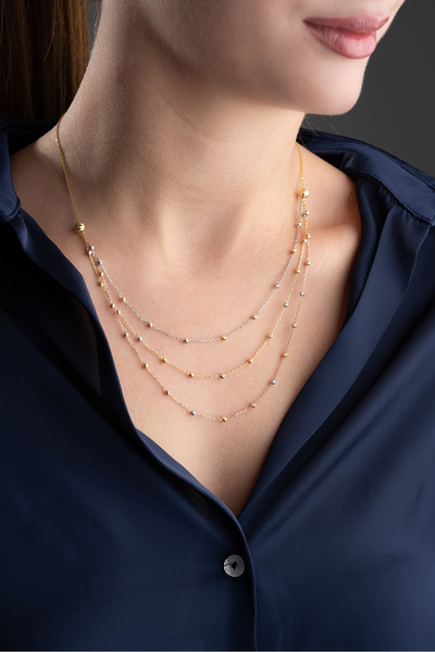 EDSA Silver 925 Ayar Rose Gold Dorika Gümüş Kolye