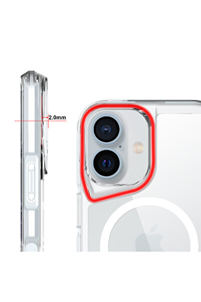 UnDePlus Case Compatible with Magsafe for Apple iPhone 17 Hard Transparent T-Max Cover with Stand