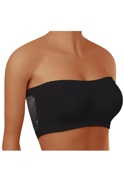 Fstyle حمالة صدر ضاغطة بدون حمالات , بتصميم شبكي من الخلف متنفس متعدد الالوان ،مصممة بضغط وشد الصدر