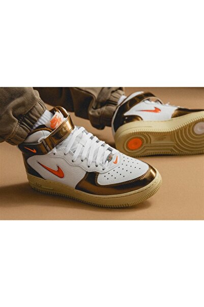 Nike حذاء إير فورس 1 ميد كيو إس جويل ألي براون dh5623 100