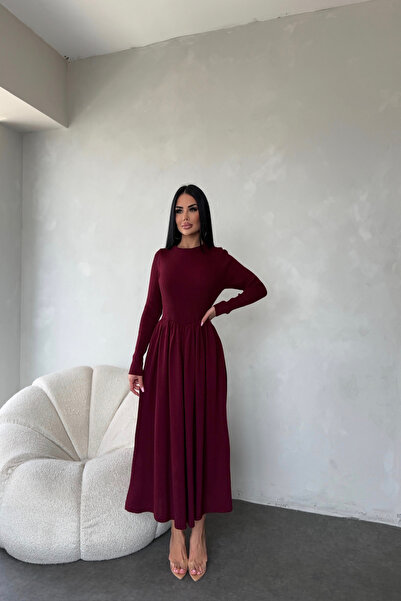 kamacibutik Bisiklet Yaka Triko Elbise