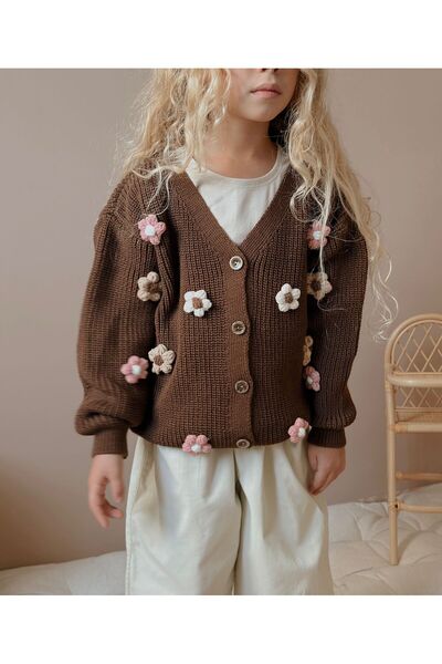 TINY BEAR Daisy Detailed Cardigan for Girls