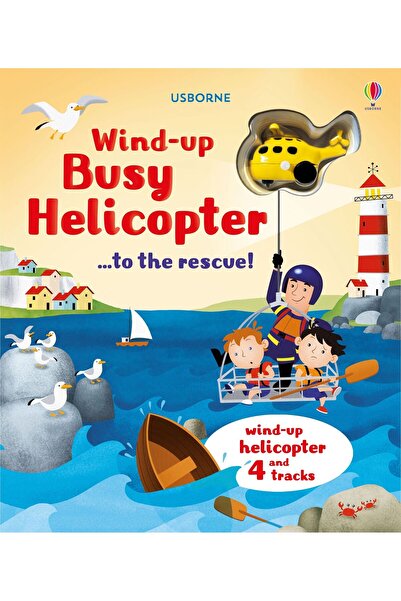 Usborne Publishing Set jucarie si carte - Wind-Up Busy Helicopter...to the Re...