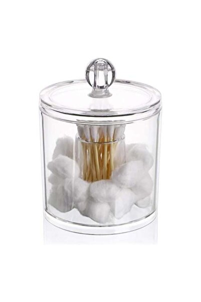 GOTA صندوق تخزين دائري من القطن ومسحات القطن - منظم أكريليك