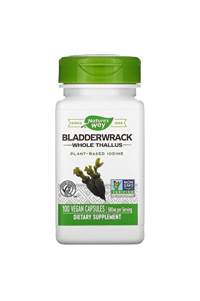 Nature's Way Premium Herbal Bladderwrack Whole Thallus 580 mg, 100 Count (Pac...