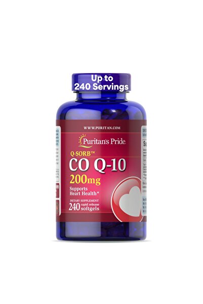 Puritan's Pride Coenzyme CoQ10 200mg for Heart, Blood Pressure, Gum Health & Aging, 240 Softgels