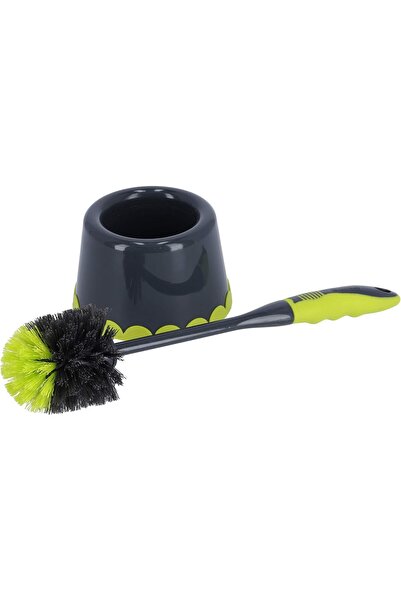 ROYALFORD Toilet Brush with Holder Compact Round Design Durable Bristles Easy Storage Home Office