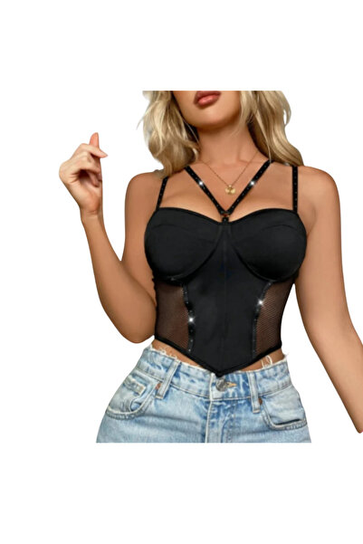 Fstyle Cami bra with interlocking loops and a breathable mesh design, wear your underwear as outerwear