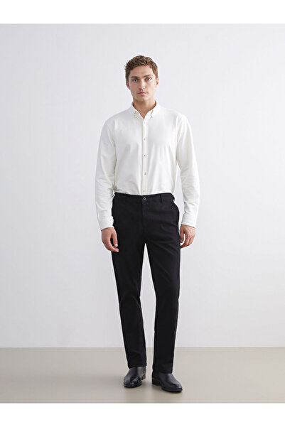 LC Waikiki Μαύρο ανδρικό παντελόνι chino με κανονικό κόψιμο