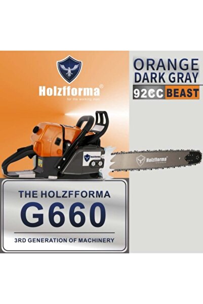 Holzfforma Αλυσοπρίονο Holzfforma® G660 92cc (με λεπίδα και αλυσίδα) ΠΟΡΤΟΚΑΛΙ