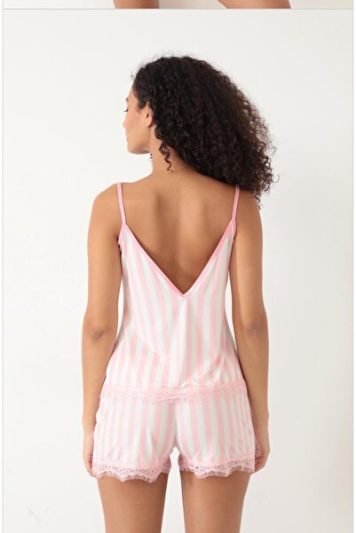 Ebrar Çeyiz New Model Striped Stylish Shorts Set