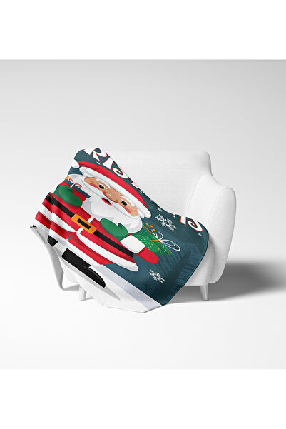 Erays Home Santa Claus Christmas Pattern Fleece Tv Blanket Polar Soft Christmas Blanket
