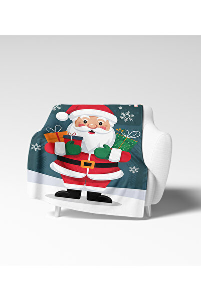 Erays Home Santa Claus Christmas Pattern Fleece Tv Blanket Polar Soft Christmas Blanket