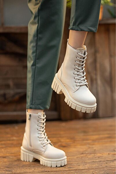 Sanvio Tarzkar Γυναικείες χειμερινές καθημερινές μπότες με επένδυση από μπεζ γούνα, αδιάβροχες ραμμένες, ελαφριές, αντιολισθητικές σόλες με εγγύηση