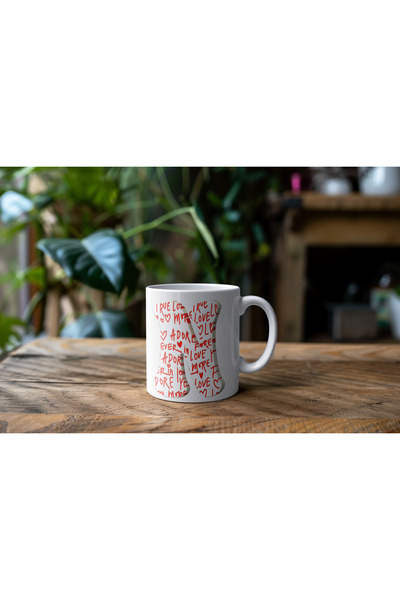 Beramussa كوب بحرف N كبير، تصميم كوب بقلب مع عبارة 'أحبك'، هدية للحبيب أو الح...