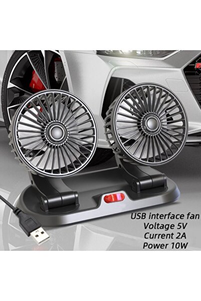 choice2 5V Black 5V 12V 24V Car Fan Cooling Car Fan Dual Head Usb Car Fan 2 S...