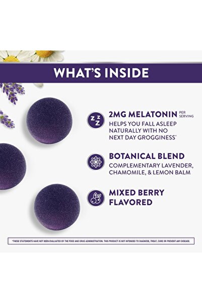 Zzzquil PURE Zzzs 2mg Melatonin Gummies with Chamomile & Lavender, Wildberry Vanilla, 24ct