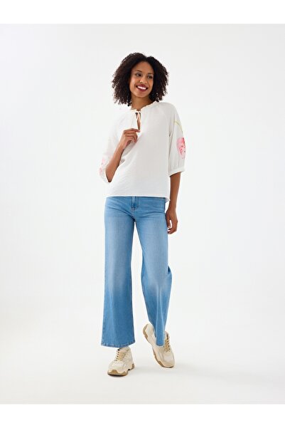 Loft Long Crop Women's Blouse U.Sleeve