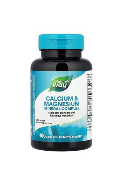 Nature's Way مجمع الكالسيوم والمغنيسيوم لدعم العظام والعضلات، 750 ملغ، 100 كب...