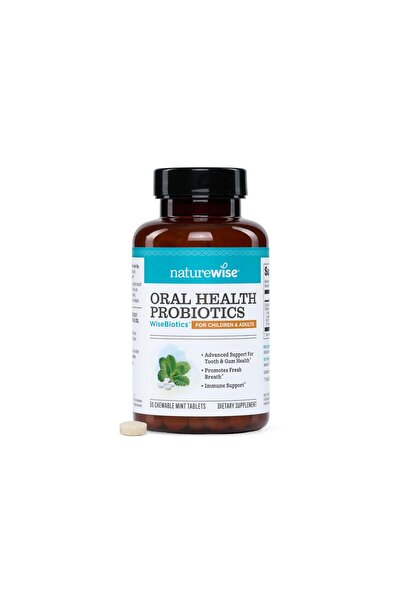 NatureWise بروبيوتيك فموي للأسنان واللثة - أقراص قابلة للمضغ بنكهة النعناع خا...