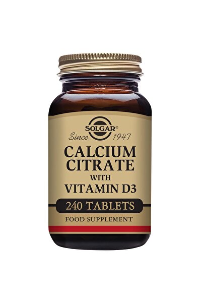 Solgar أقراص سترات الكالسيوم مع فيتامين د3، 240 قرصًا (عبوة من قطعة واحدة)